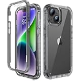 Lifedance iPhone 14/13 Case, Full-Body Rugged Protective Case with Built-in Screen Protector, 10 FT Military Grade Drop Protection, Heavy Duty Shockproof, Clear Black