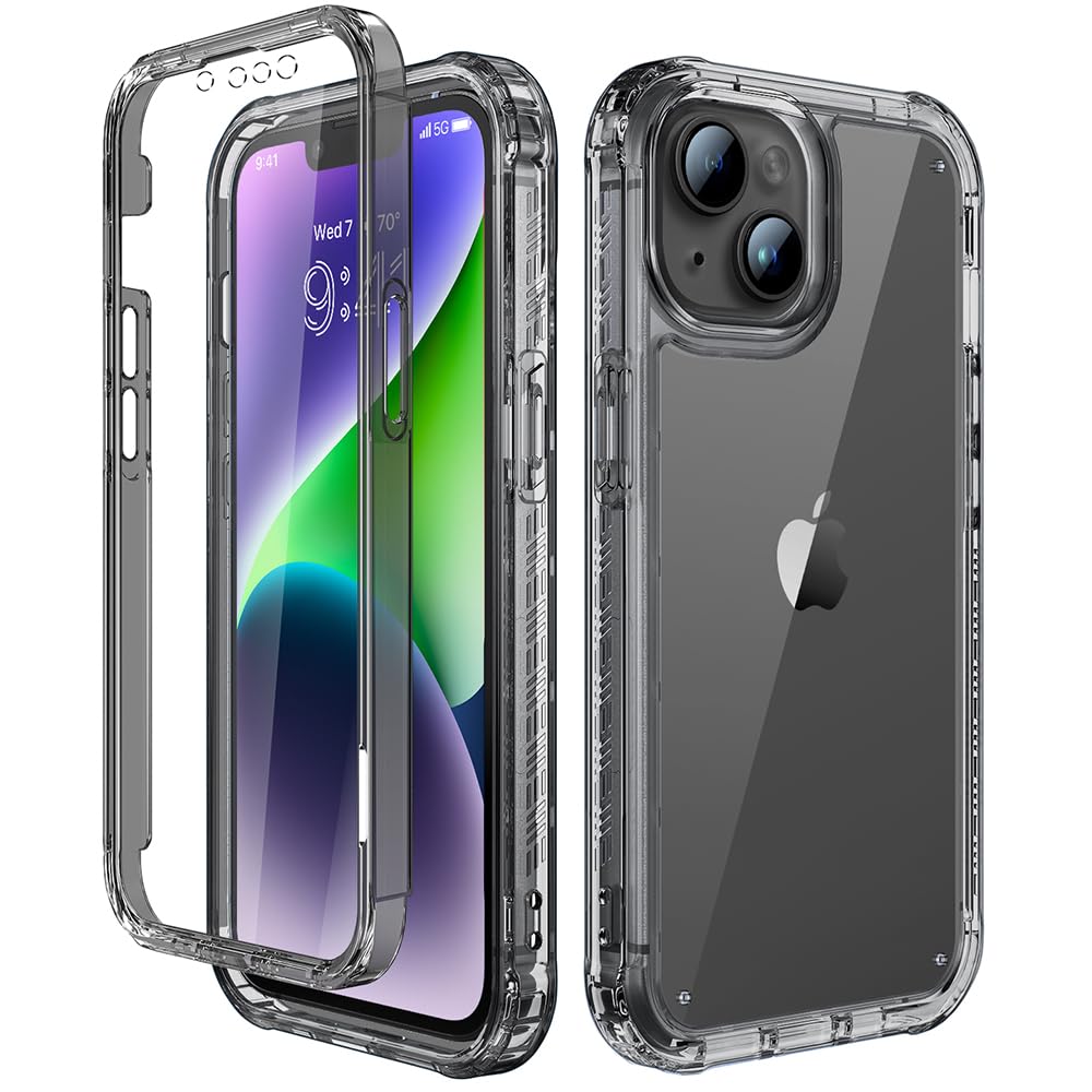 Lifedance iPhone 14/13 Case, Full-Body Rugged Protective Case with Built-in Screen Protector, 10 FT Military Grade Drop Protection, Heavy Duty