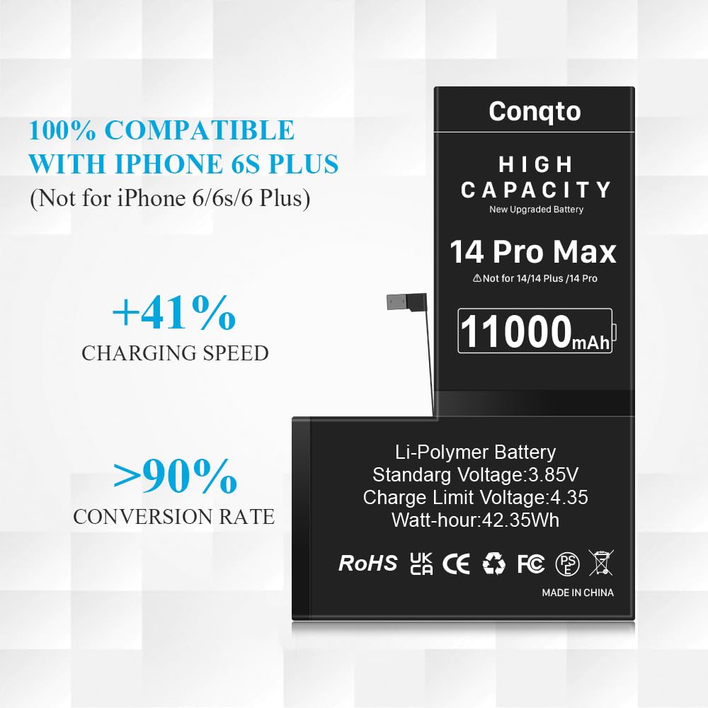 Amazon.com: [11000 mAh] Batería mejorada 2025 para iPhone 14 Pro