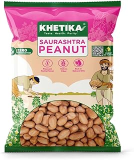 Khetika Peanuts | 500g | Origin Saurashtra,Ground Nut, Fit for Fasting, Raw Peanuts, Moongfali, Unpolished, Rich in Protie... Price In India