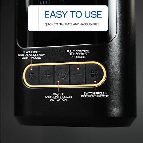 Miniatura 6 de Compresor de aire portátil para bicicleta Bomba portátil para bicicleta + bomba de neumático de aire Inflador de neumáticos compacto y potente