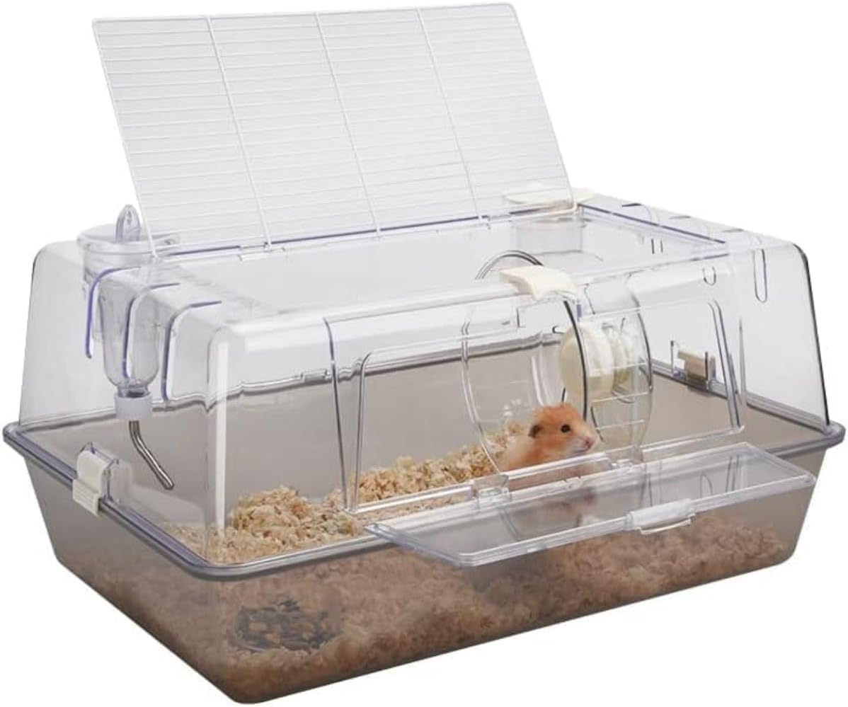 Amazon | Yulezen 折りたたみ式アクリル透明ハムスターケージ、小動物