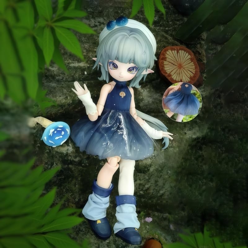 Mushroom Mycelium Naming Series 1/12 Action Figure BJD Blind Box (1 of 7 Possible Styles) BJD Doll Cute Figures Collectible Gifts for Birthday (Contains 1 Figure)