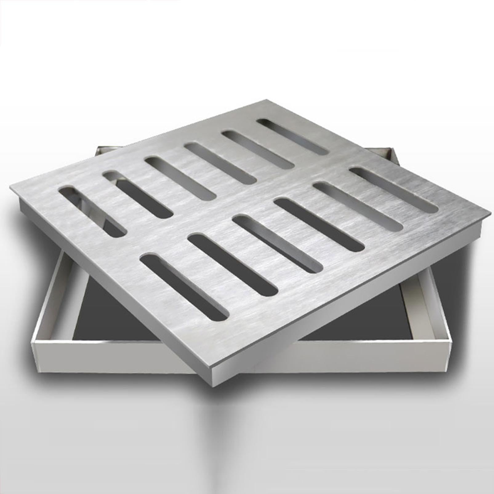Grille de couvercle d'égout en acier inoxydable robuste pour drainage extérieur de jardin et garage
