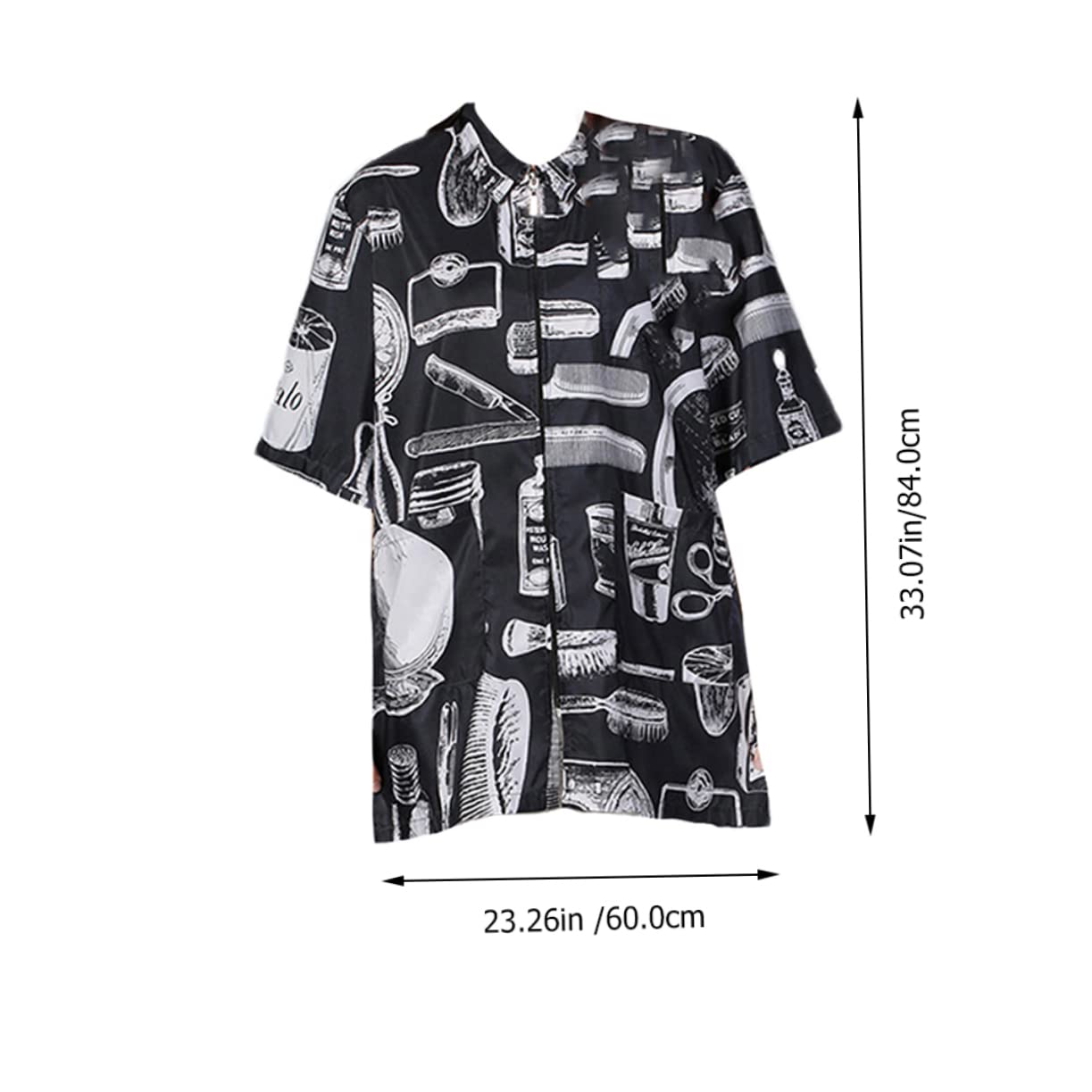 OUNONA Friseuruniform Bequeme Arbeitskleidung für Friseure Kurzärmlig aus Atmungsaktiver Faser mit Reißverschluss und Taschen Schwarz Xl für Heim Coloristen