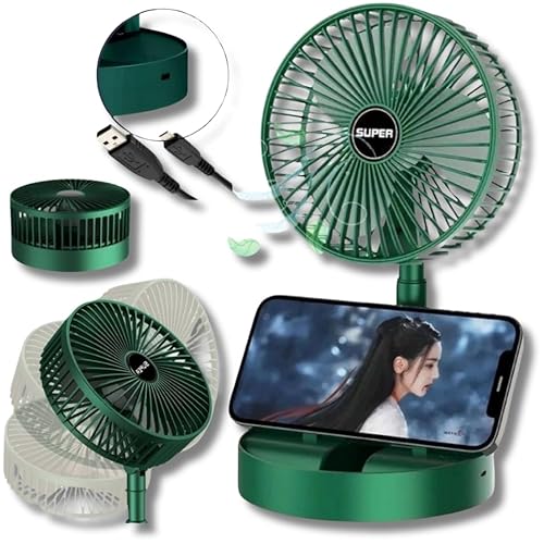 Mini Ventilador Dobrável Portátil De Mesa Sem Fio Retrátil Silencioso 110V/220V