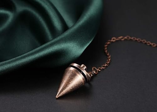 Miniatura 5 de PESOENTH Péndulo de cobre para radiestesia de metal, adivinación curativa, energía espiritual, cadena de péndulo para dowser Scrying Wicca