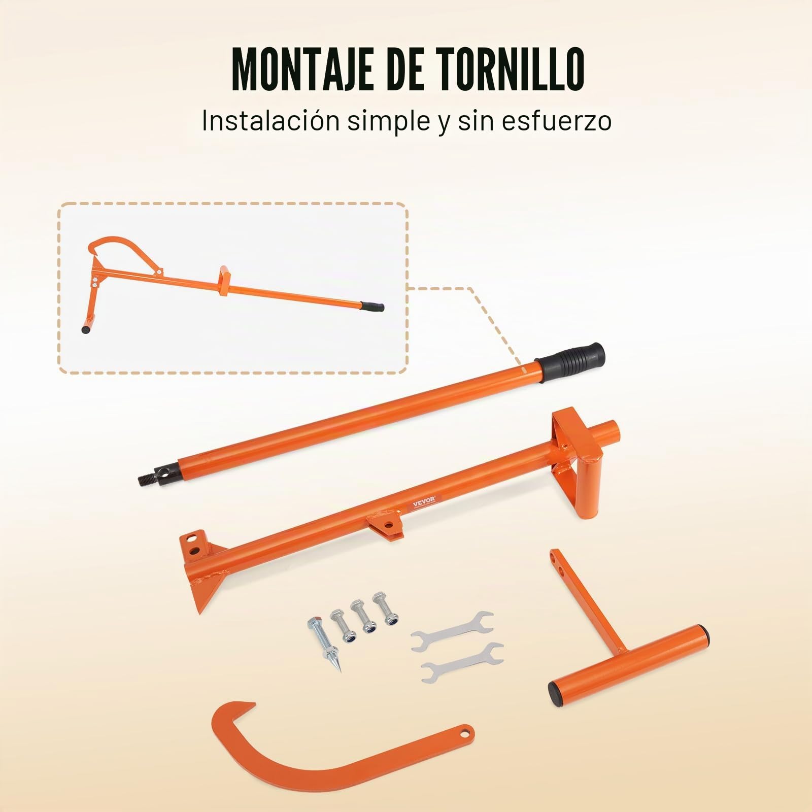 VEVOR Elevador de Troncos Resistente Mango de Metal de 1219 mm Gato para Troncos con Gancho de Inclinación Ajustable para Troncos de Diámetro de hasta 38 cm Gato para Enrollar, Levantar Troncos