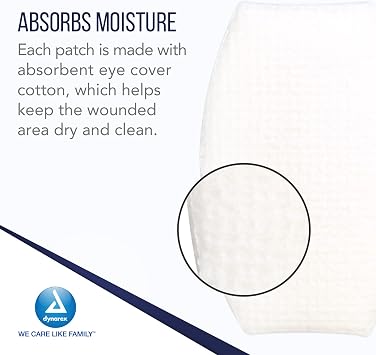 Dynarex Sterile Oval Eye Pads - Individually Wrapped Cotton Patches with Mesh Covering - Single Use, Comfortable, Absorbent Sterile Pads for Eyes - 2.63x1.63, 1 Box of 50