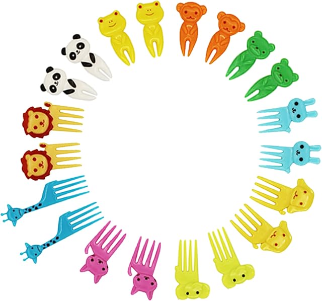 Mini Cartoon Bento Fruit Forks Toothpicks for Kids Food Cake Picks Bento Accessories Cute Mini Skewers Toothpicks Adults Dessert Fruit Pastry Kids Party