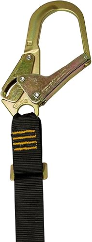 Miniatura 3 de Fusion Climb Cordón ajustable con cremallera de seguridad para caídas de 2 pies 24 x 1.75 pulgadas con ganchos de acero de 23 kN, color negro