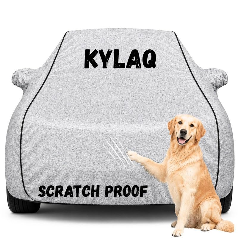 Image of Pure Fabric Silver 100% Waterproof Kylaq Car Cover | Polyester Car Body Cover for Rain & Sun | UV Protection, Dustproof, Scratch Resistant, Windproof, Heat Resistant, Custom Fit