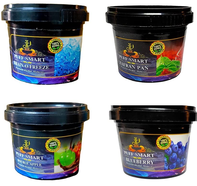 Premium Herbal Flavor Brain-O-Freeze, Double Apple, Zafran Pan, Blueberry 100G In Each Pack (Pack of 4) (100% Nicotine and Tobacco Free)-image-45