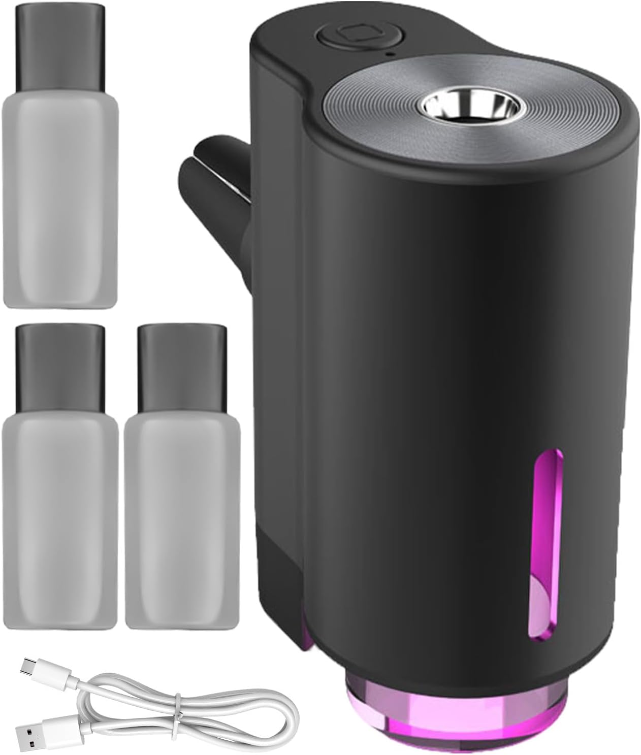 Ambientador Para Coche Eléctrico - Difusor De Aceite Inteligente Recargable Con Clip Para Ventilación, Difusors De Coche Inteligente Ajustable De 3 Modos, Recargable, Difusor De Aceite Esenc