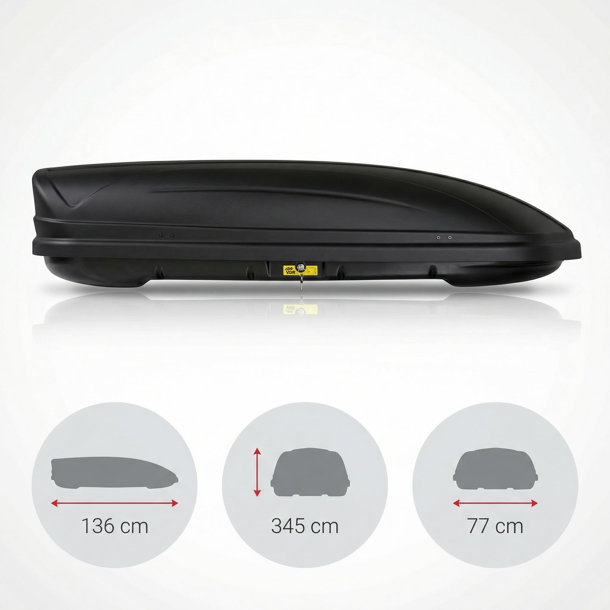VDP Coffre de Toit de maa320 Noir Mat de Voiture Coffre de Toit verrouillable 320 l