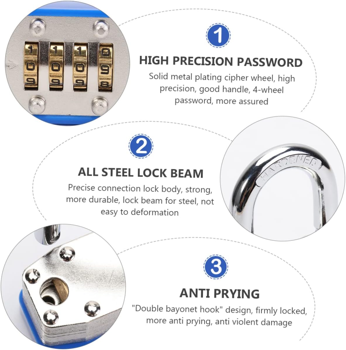 NUOBESTY Password Suitcase Lock Luggage Padlock Luggage Lock Key Resettable Travel