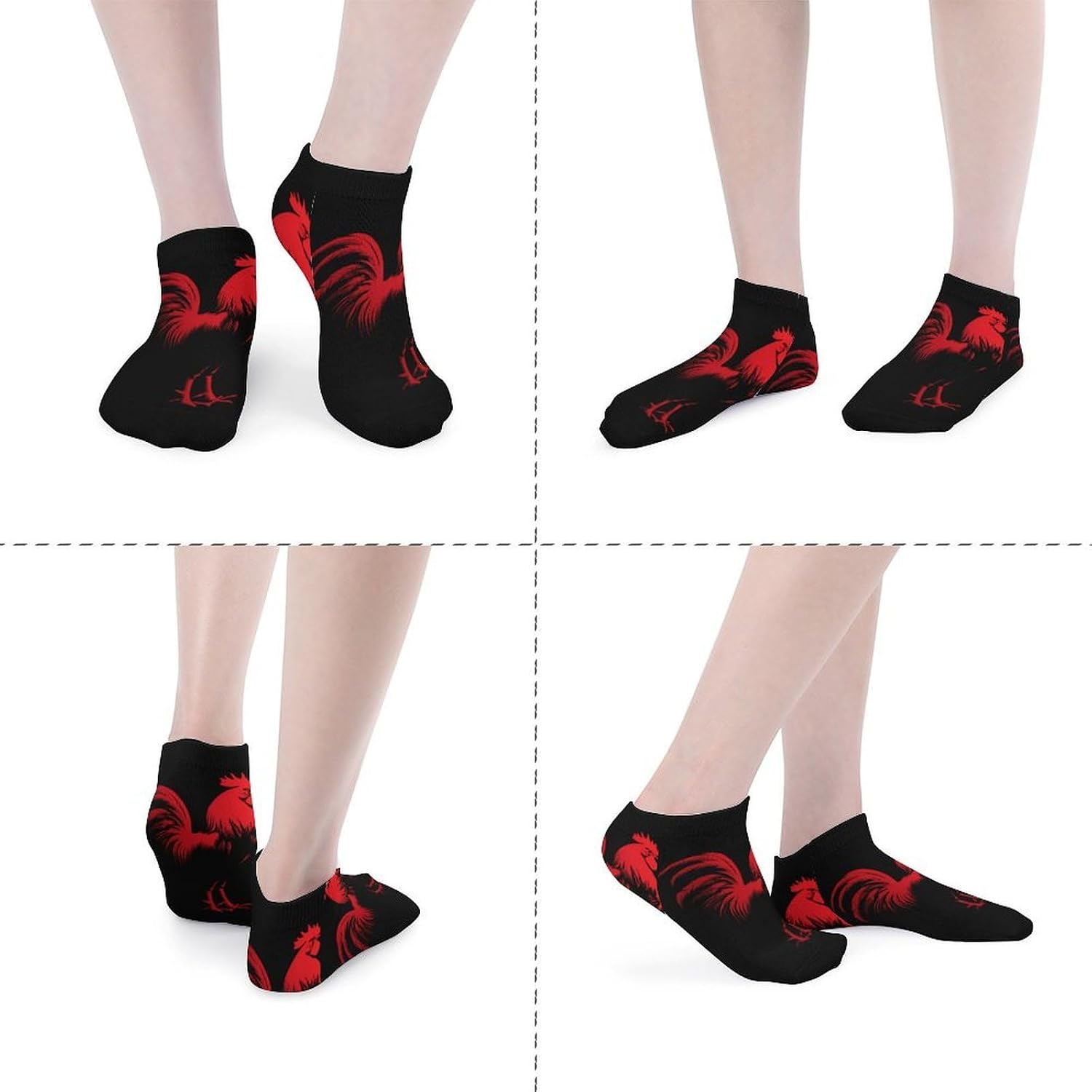 BELGIAN ROOSTER Socks for Men Women 5 Pairs Ankle Socks