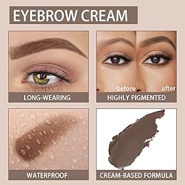 evpct Soft Brown Eyebrow Powder Pomade Gel Shaper Makeup Kit with Dual-ended Brush, Eyebrow Stencil Kit for Women Shaping, Eye Brow Pomade Stencil Shaper Tinting kits for Women Long Lasting Waterproof