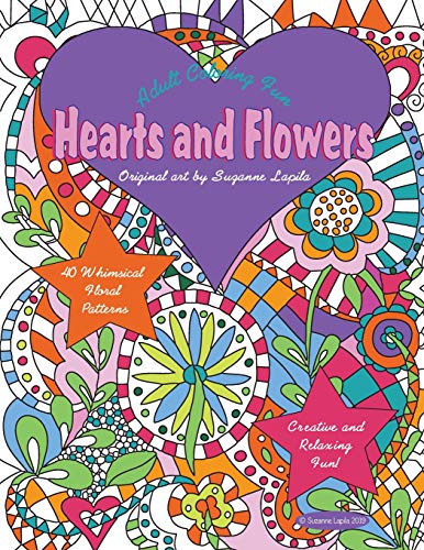 Hearts and Flowers: Adult Coloring Fun
