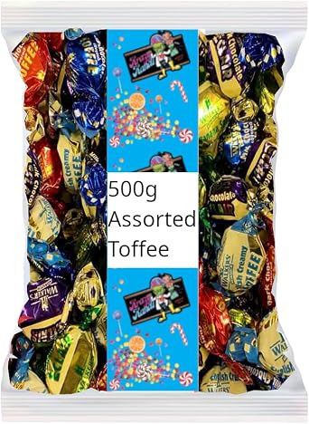 Walkers Assorted Toffee Bag - 500g | Classic British Sweets & Candies | Perfect for Sharing, Parties & Gifts | Rich, Creamy Toffee Assortment