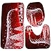 Merry Christmas Snowman Bath Mat Set,3 Piece Bathroom Mats Set Non-Slip Bathroom Rugs/Contour Mat/Toilet Cover (Christmas tree)