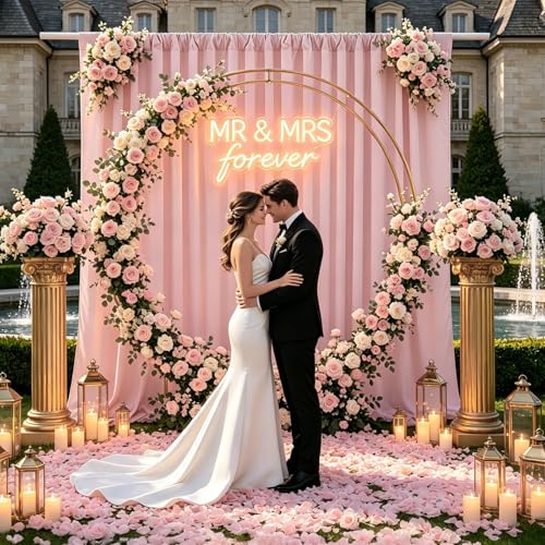 Dusty Rose Polyester Backdrop Curtains 2 Panels 5ft x 10ft Photo Shoot Background Drapes for Wedding Party Bridal Shower Engagement Decorations by SoarDream - Image 5