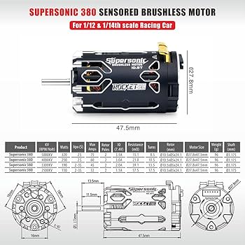 ROCKET SUPERSONIC 380 ブラシレスモーター Amazon.co.jp: Supersonic 380 8.5T/5000KV センサー付き