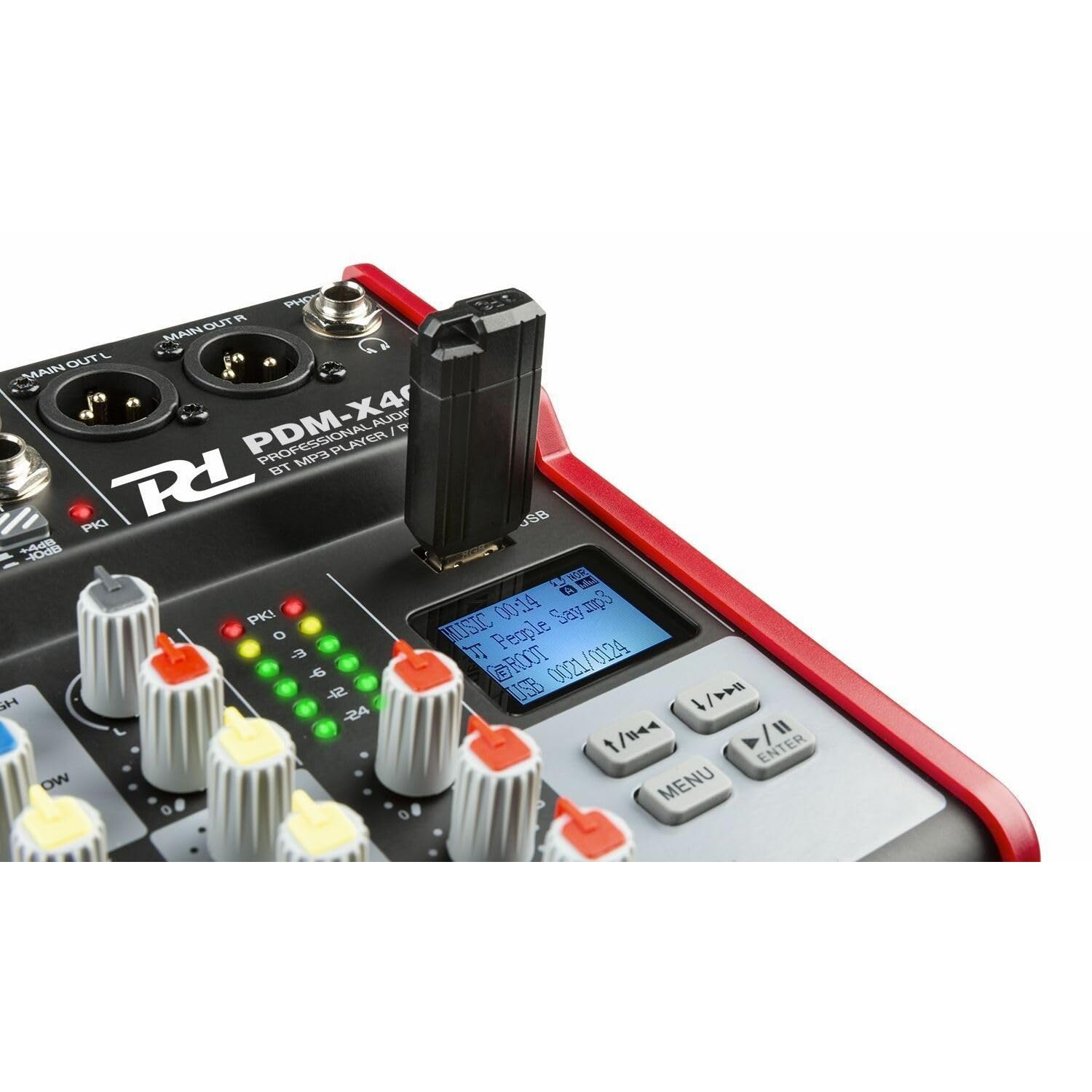 Mengpaneel - Power Dynamics PDM-X401 - 4 kanaals mixer met Bluetooth en mp3 speler - Fantoomvoeding - Echo processor - Ideaal voor zang, podcast, etc. (172.650)