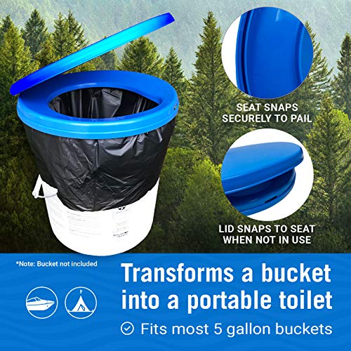 image for Better Boat Portable Camping Toilet Kit, 5-Gallon & 8-Gallon Bucket To