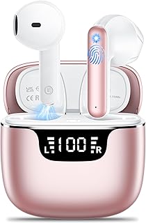 Wireless Earbuds,Wireless Headphones Bluetooth 5.3 with 4 mic ENC Call Noise Cancelling 42H Playtime LED Display Wireless Earphones HiFi Stereo Touch Control Earbuds for samsung/IOS/Android