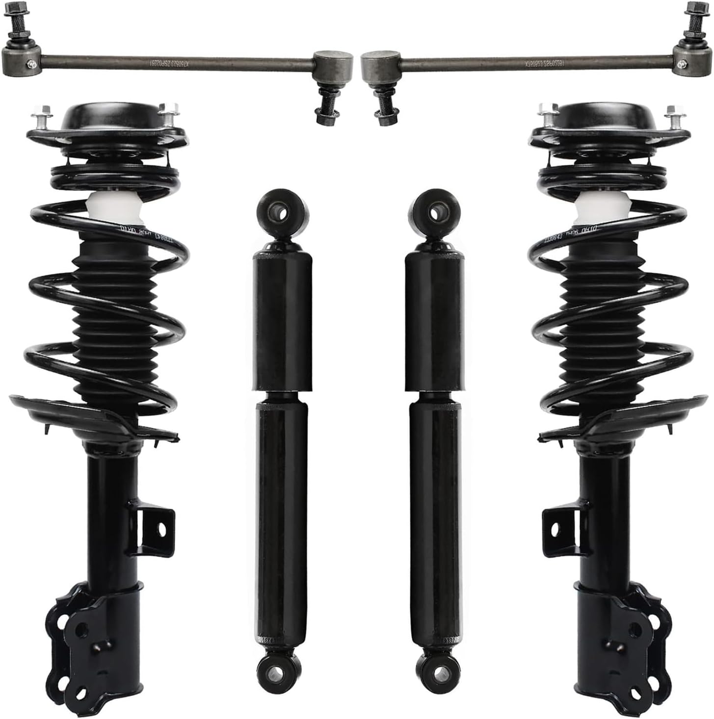 Detroit Axle - 6pc Front Struts Shocks Kit for 2011-2016 Hyundai Elantra 2012 2013 2014 2015 Struts with Coil Spring Assembly Sway Bar End Links Rear Shock Absorbers Replacement Suspension