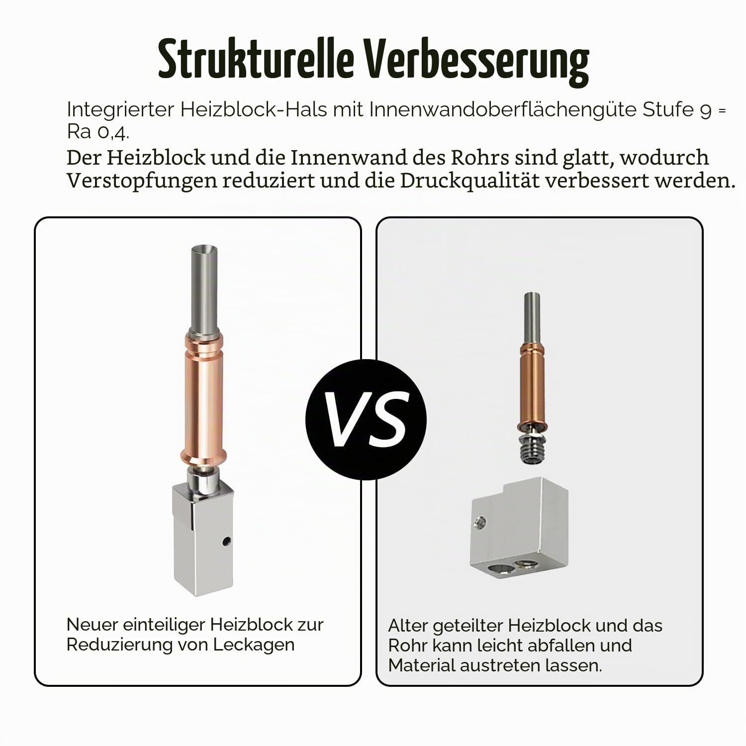 Upgrade Kobra 3 Ceramic Hotend Hot End Assembly Druckkopf Extruder mit Düse aus gehärtetem Stahl Heizblock Hotend Ersatz für Anycubic 3D-Drucker