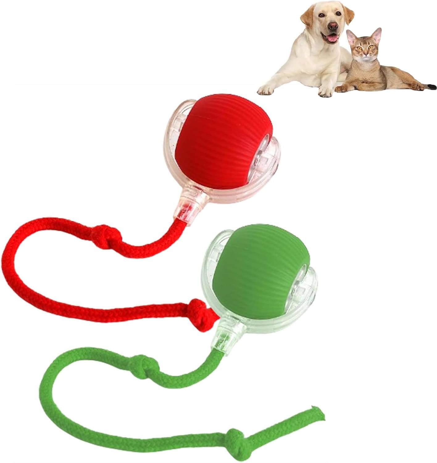 2025 Nueva Bola De Perro De Perro Interactiva, New Jugguete Electro con Carga USB, Juguetes Interactivos para Gatos Toyes Automáticos para Perros Autónomos, 360° Smart Automatic (Rojo + Verde)
