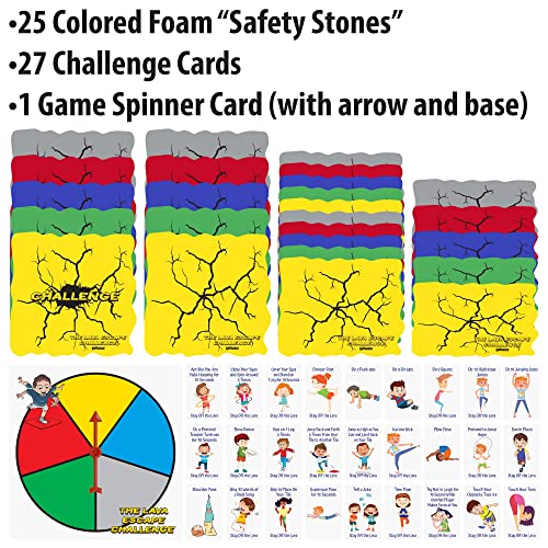 Floor Is Lava Escape Challenge Kids Game, Like Twister, Minute To Win It. Stone Age Board Games. Party Games. Indoor Outdoor Safe. Hopping, Jumping, Stem, Scout Game. Ages 4-8, Kids 8-12 And Parents. #TOP6