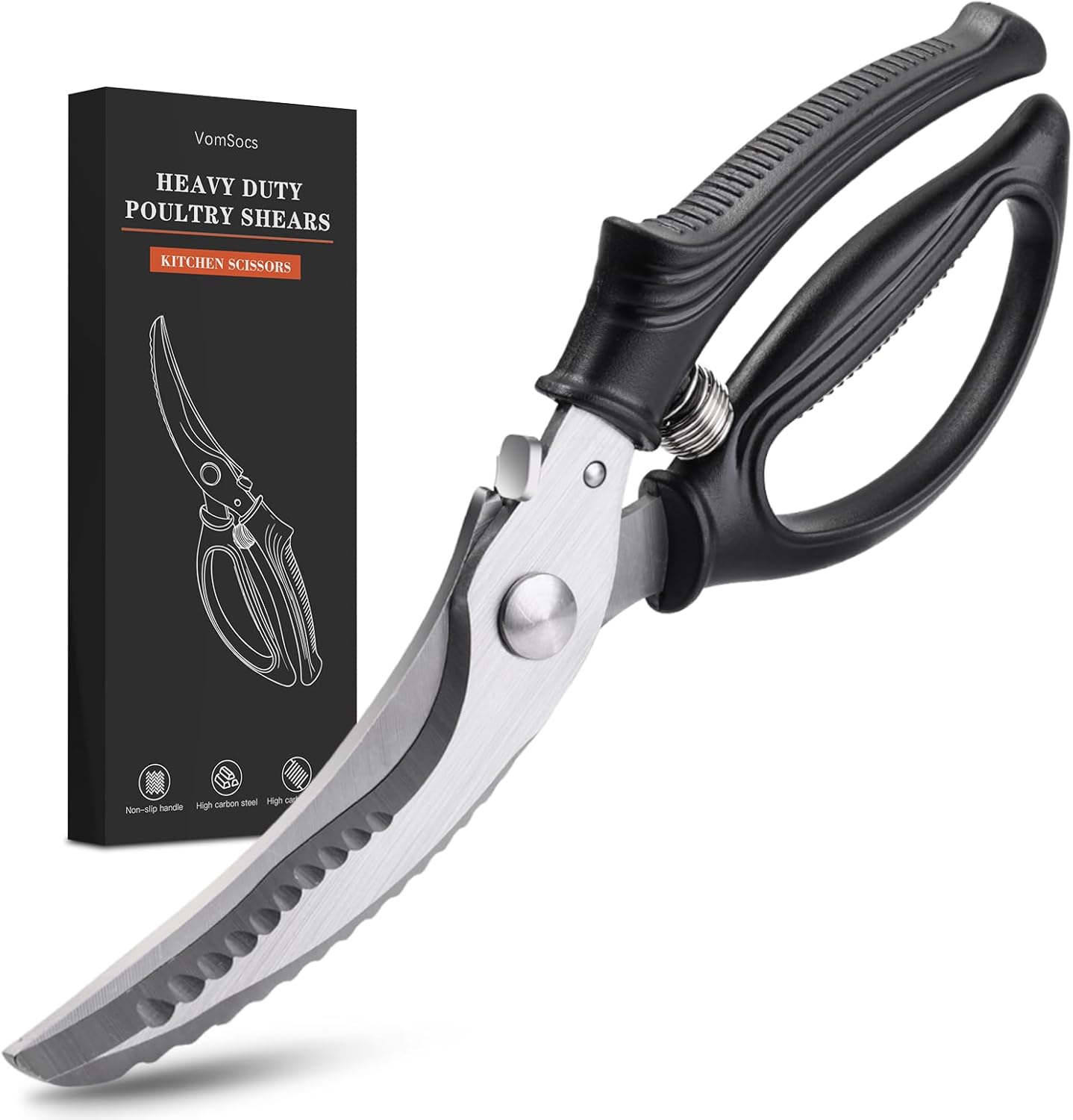 Poultry Shears, Kitchen Shears with Spring Loaded, Heavy Duty Poultry