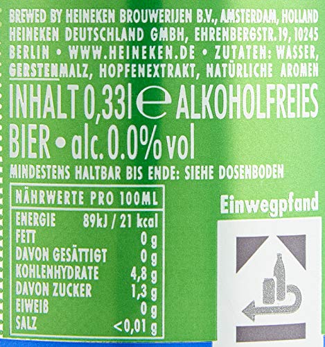 Heineken 0.0 Dosen-Bier (24 x 0,33 l Dosen) - Alkoholfreies Bier in Dosen, 0% Alkoholgehalt, 100% natürliche Zutaten… - Image 7