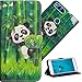 Produktbild COTDINFOR Huawei Honor 7X Case Wallet Cool Animal 3D Effect Painted PU Leather Flip Magnetic Clasp Card Holder Stand Cover for Huawei Honor 7X Climbing Bamboo Panda YX.