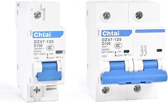 DZ47-125 MCB 1-4Poles 63 80 100 125a Four Phases air Switch AC 230/400V 63-125amp din Rail C Type Mini Circuit Breaker80A,1P