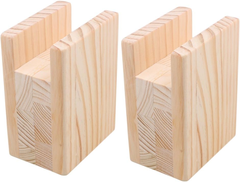 2 PCS 10x10x4cm Furniture Lifter Storage Nature Color Wood Table Desk Bed Riser Lift for 4cm Groove Width Feet Up to 10cm Lift