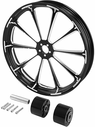 TCMT Llanta delantera de 30 pulgadas con brida de disco doble para Harley Touring modelos no ABS, Road King Electra Street Road Glide Ultra Limited