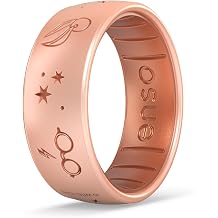 Enso Rings Wizarding World of Harry Potter Collection Dualtone Silicone Ring - Comfortable and Flexible Design - 7.99mm Wide, 2.18mm Thick - Harry Potter Glasses - Rose Gold/Copper - Size 6