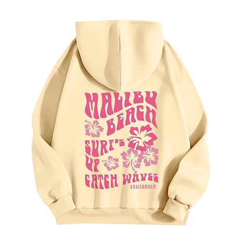 Pink Hoodie Oversized Letter Print Sweatshirt Y2k Trendy Hoodies for Teen Girls Preppy Clothes