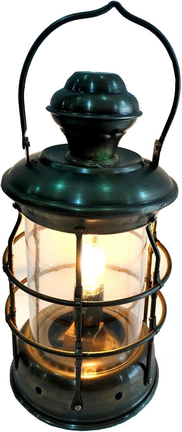 Antique Brass Lantern Electric Lamp Decorative Hanging Lantern Marine Ship Lamp Decor