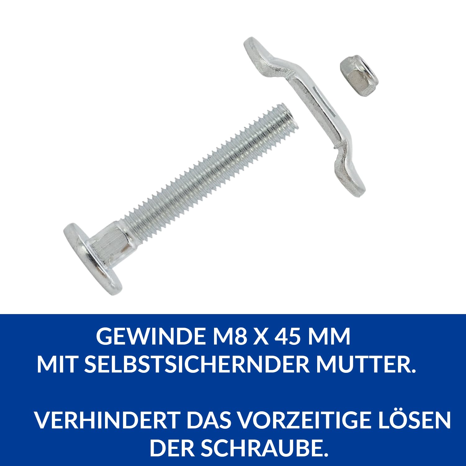 4 piezas | Accesorios de tornillo para carril aerolíneas | M8 x 45 | 500 daN | Fitting | Rieles de amarre | Herrajes finales | Accesorios finales
