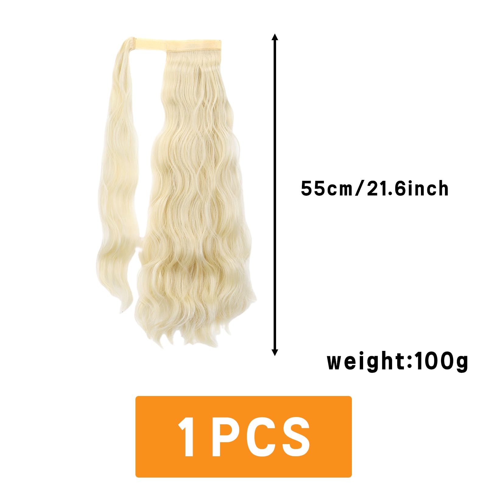 Blonde Hair Extensions Long Curly Wrap Around Ponytail Extensions Synthetic Hair Pieces for Women 2325, FH002325 - Image 2