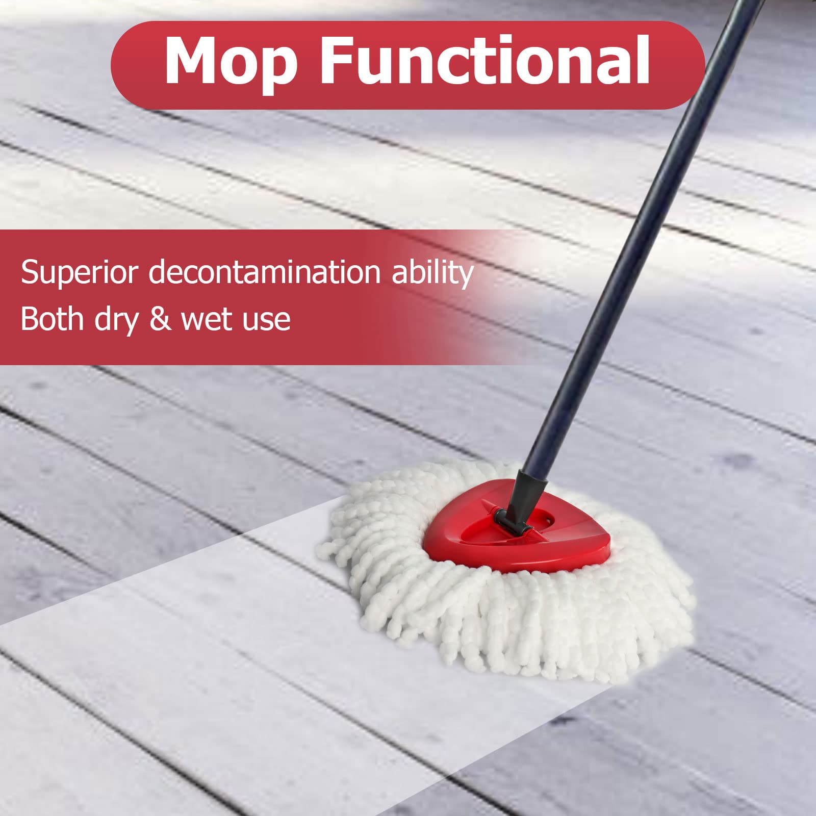 8 Pack Mop Head Refills For O-Ceda EasyWring Spin Mop - Microfiber Replacement Pads For Deep Cleaning