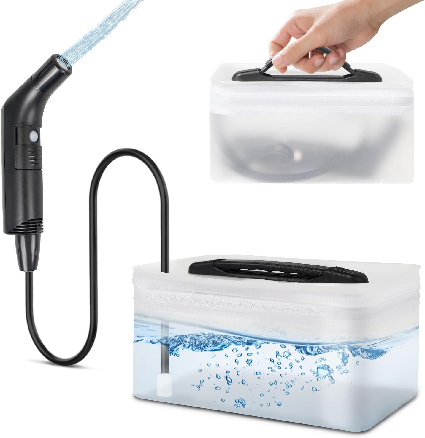 Portable Travel Electric Bidet Sprayer, Jamini Rechargeable Handheld Bidet Kit for Personal Cleaning, 2.3L Water Tank with Dual Pressure Settings for Baby Care, Postpartum, Camping HDDSC-01