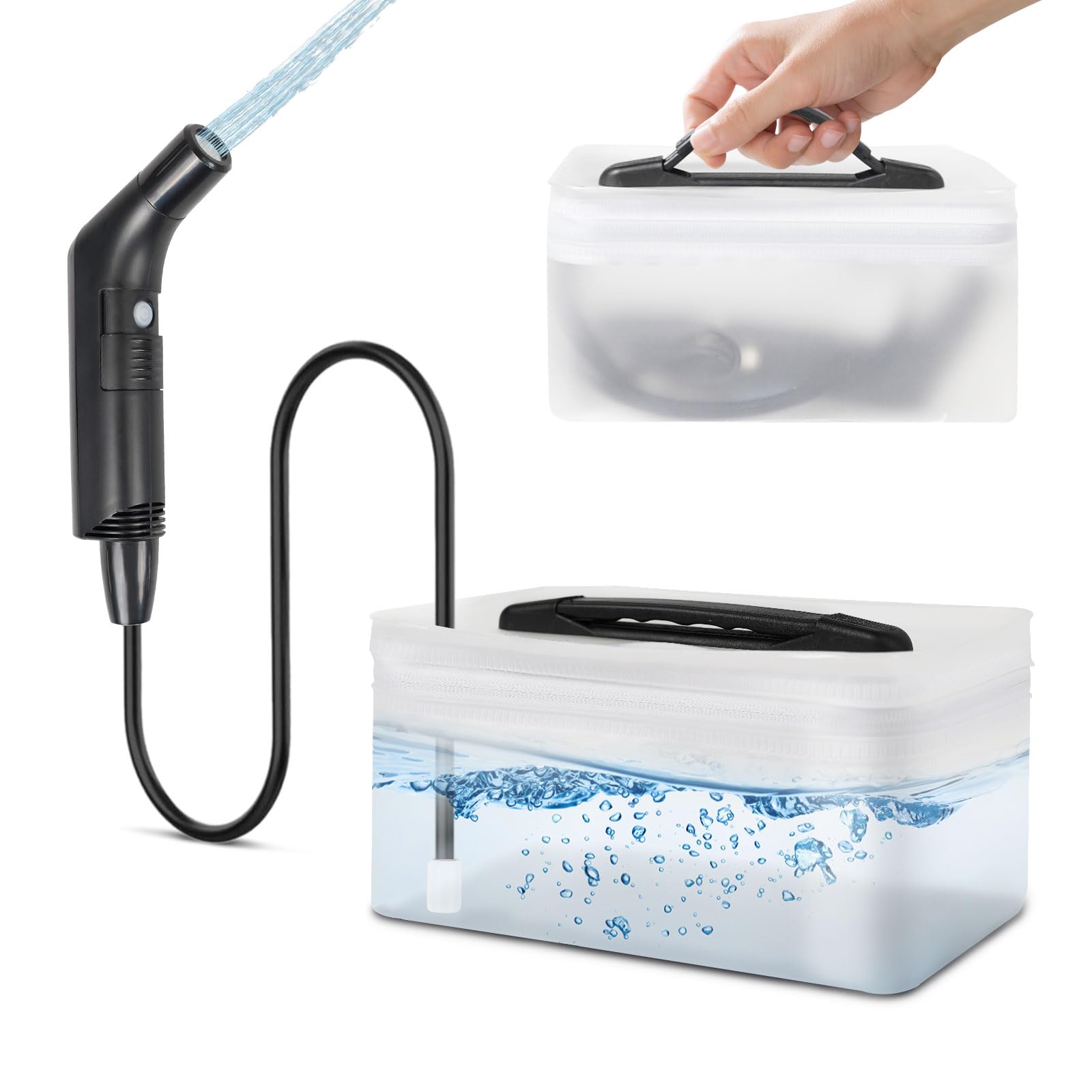 jamini - Pulverizador de bidé eléctrico portátil de viaje, kit de bidé de mano recargable para limpieza personal, tanque de agua de 2.3 L con doble configuración de presión para el cuidado del bebé