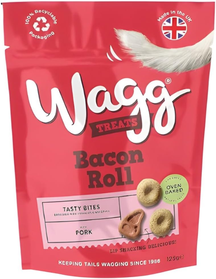Wagg Dog Treats Bacon Roll 125g, White