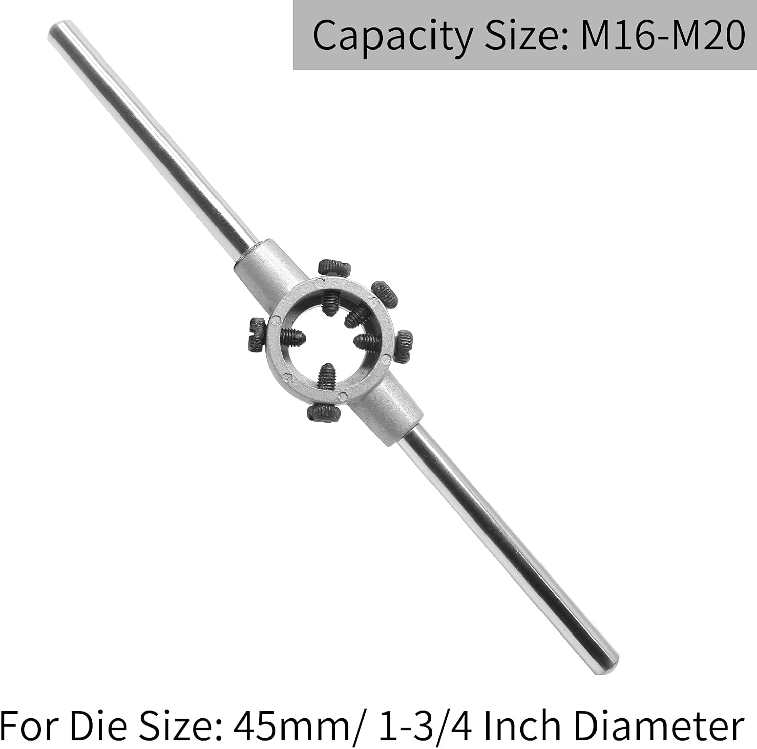 Die Stock Handle Wrench M16 - M20 Metric Round Die Holder, 45mm/ 1-3/4 Inch Diameter